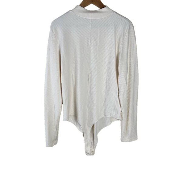 Knix Papaya Mock Neck Bodysuit in ivory size 3X soft ribbed cotton blend - Picture 2 of 9